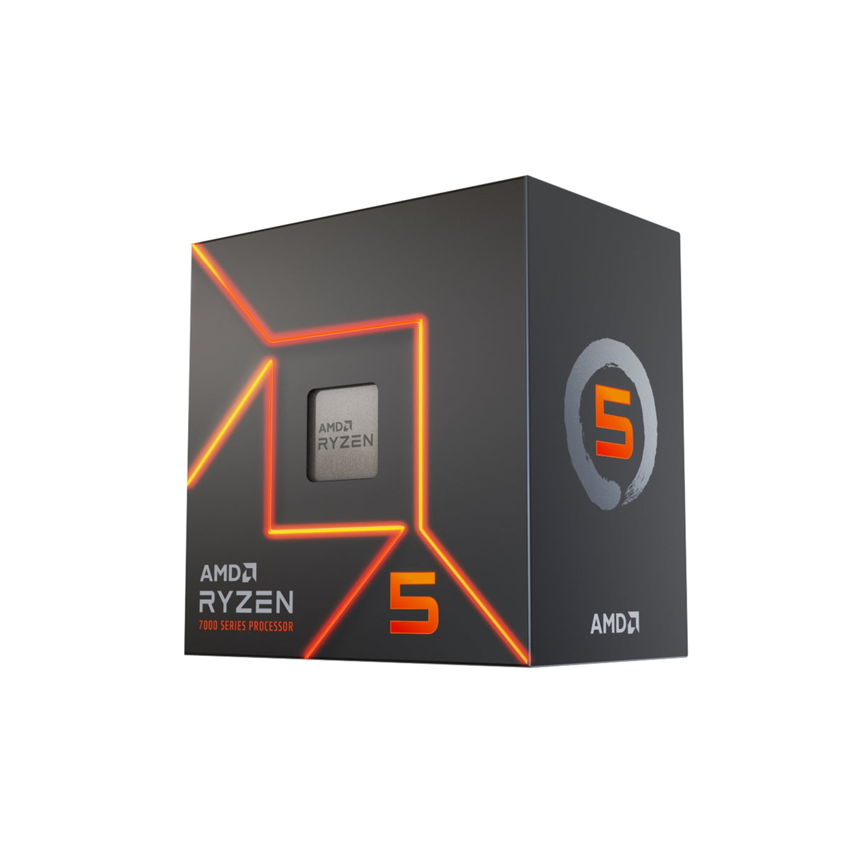 Processeur AMD Ryzen 5 7600 3,8 GHz 6 cœurs AM5, 12 threads, Boost 5,1 GHz, carte graphique Radeon
