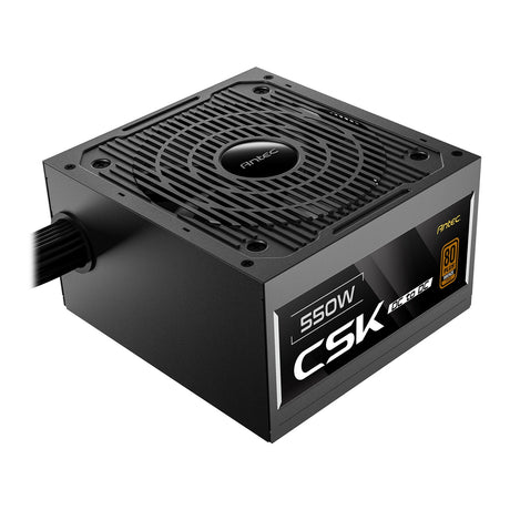 Antec CSK550DC 550W Power Supply, 80 Plus Bronze Certified, ATX 12V 2.52, Non-Modular, DC-to-DC, Flat Black Cables, 120mm Quiet Fan, UK Plug