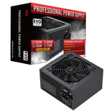 EVO LABS BR600-12BL Bloc d'alimentation 600 W, ventilateur silencieux noir 120 mm avec ventilation améliorée, non modulaire, stable et fiable, emballé au détail