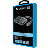 Sandberg USB-C Dock 2xHDMI + 1xVGA + USB + PD - Laptop