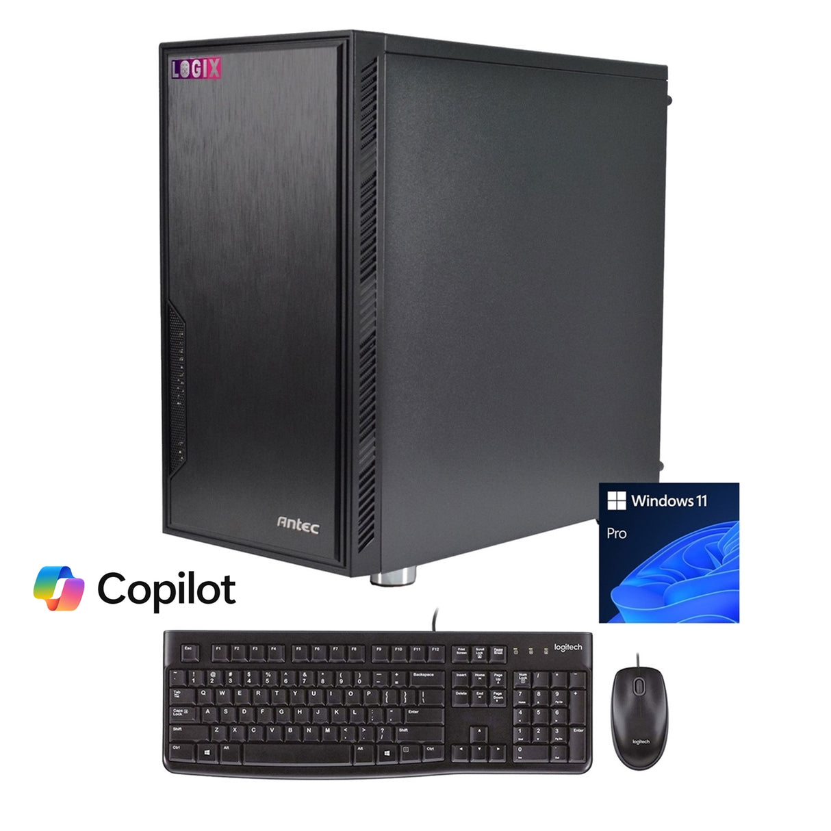 LOGIX Intel Core i3 12th Gen Quad Core 8GB RAM with 500GB SSD Wireless Business / Education Desktop PC with Windows 11 Pro plus Keyboard & Mouse