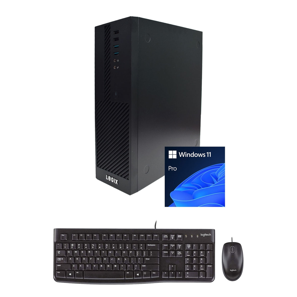 LOGIX 14th Gen Intel Core i3 Quad Core Small Form Factor SFF Business / Education PC with 8GB RAM, 500GB SSD, Windows 11 Pro, Keyboard, Mouse & 3 Year Warranty