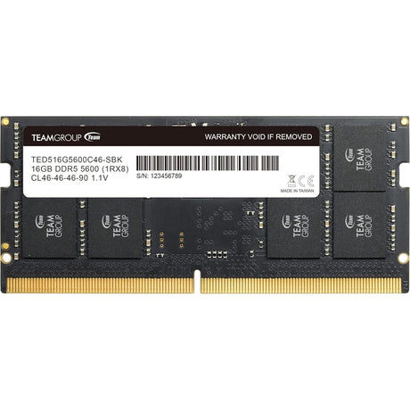 Team Elite TED516G5600C46A-S01 16GB (1x 16GB) SODIMM System Memory, 5600MHz, DDR5, CL46