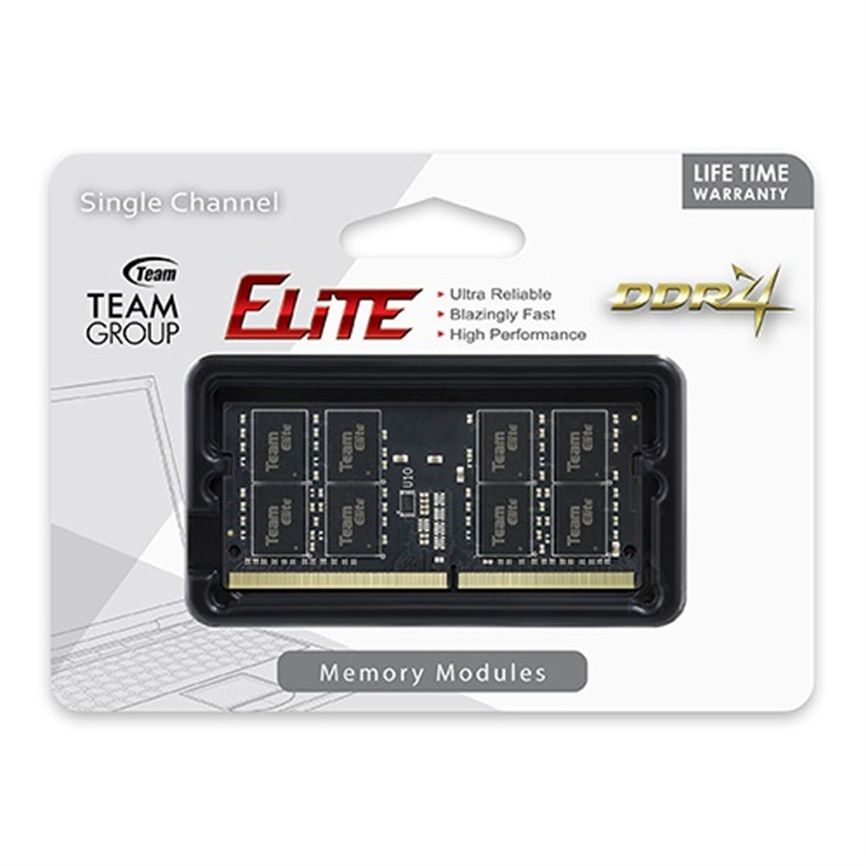 Mémoire système Team Elite 16 Go sans dissipateur thermique (1 x 16 Go) DDR4 3 200 MHz SODIMM