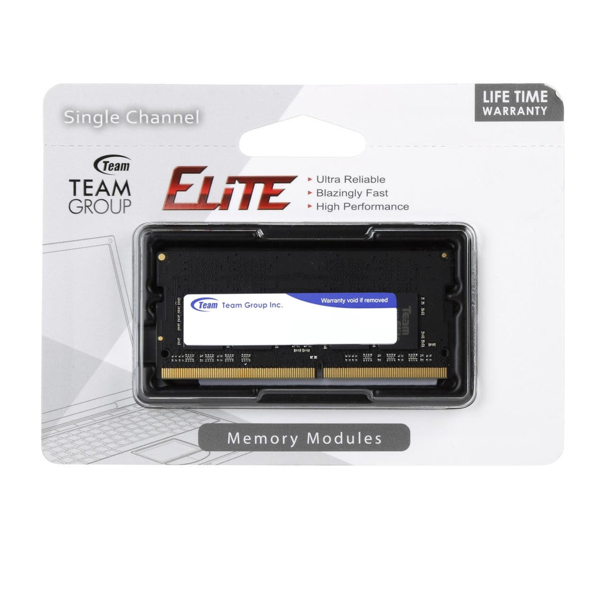 Team Elite Mémoire système SODIMM DDR4 8 Go sans dissipateur thermique (1 x 8 Go)