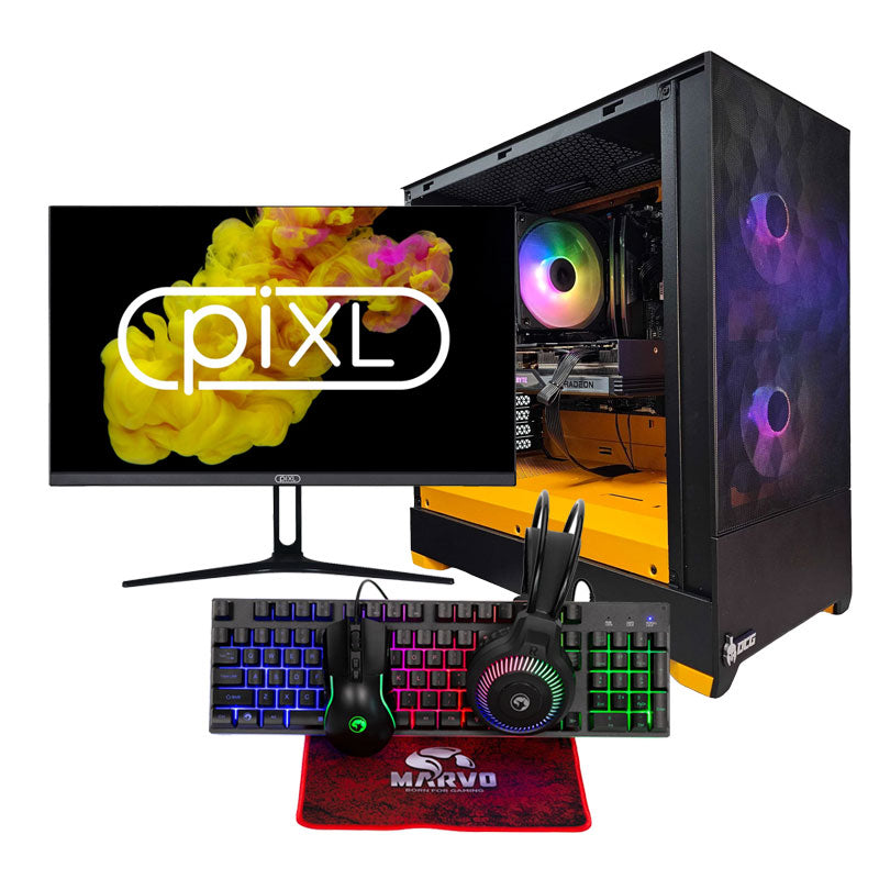 DCG Sentinel - Ryzen 5 7600X, 16GB DDR5, RX 7700 XT 12GB, 500GB SSD, 24" Monitor Gaming PC Bundle