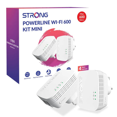 Strong POWERLWF600DUOMINIUK AV600 Mini WI-FI Powerline Kit