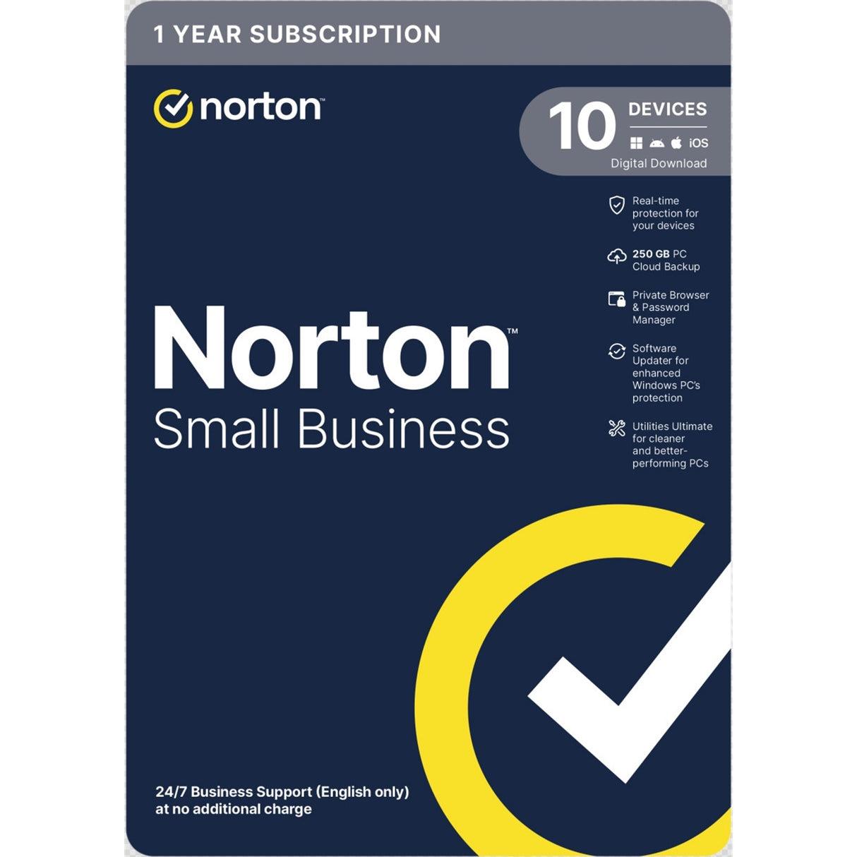 Norton Small Business, Antivirus Software, 10 Devices, 1-year Subscription, Includes 250GB of Cloud Storage, Dark Web Monitoring, Private Browser, 24/7 Business Support, Activation Code by email - ESD