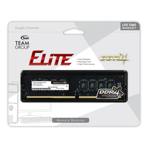 Team ELITE 16GB No Heatsink (1 x 16GB) DDR4 2666MHz DIMM